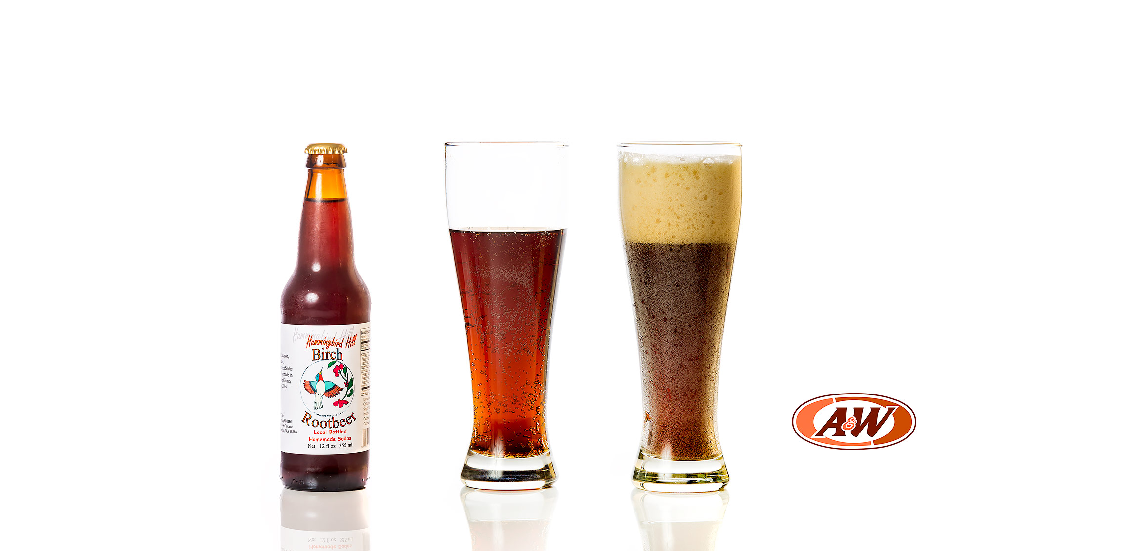 Hummingbird Hill Birch Root Beer compared to A&W