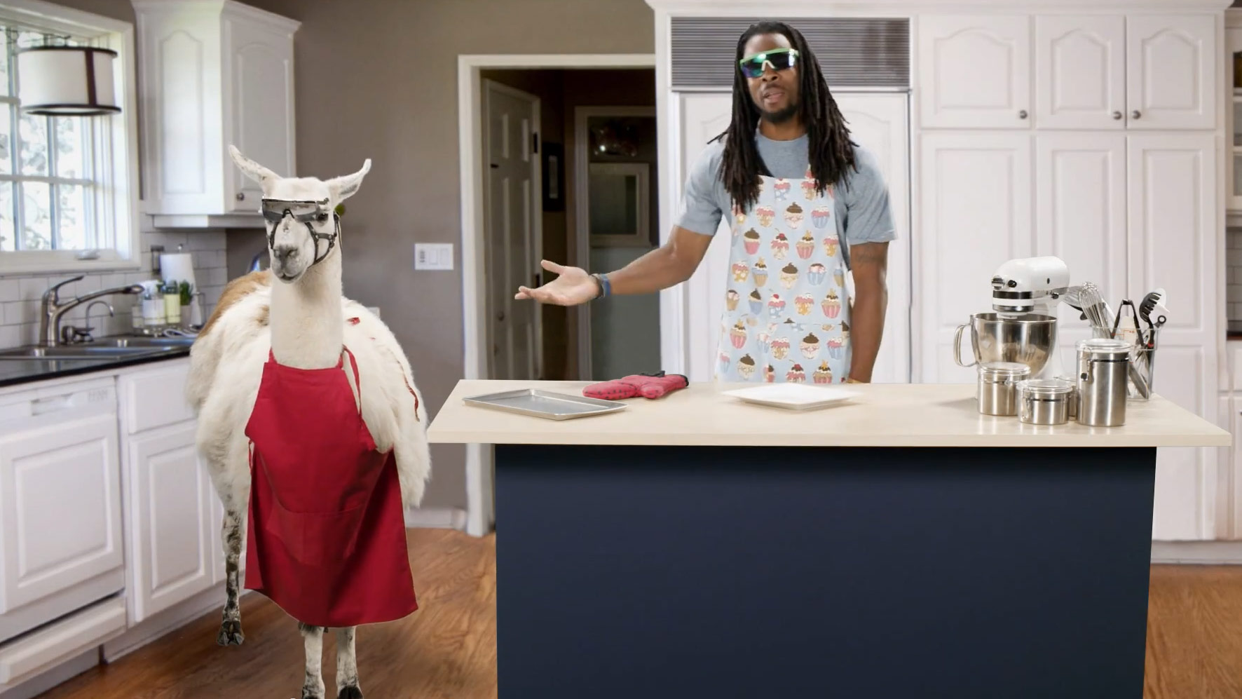 Richard Sherman with llama